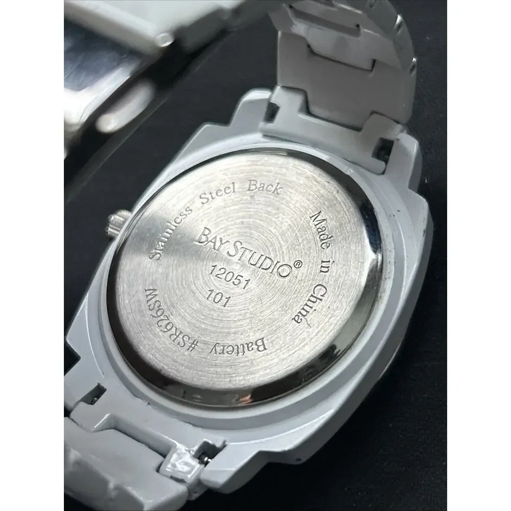 Bay Studio All White Rhinestone Bezel Women’s Quartz Watch
